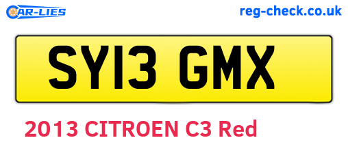 SY13GMX are the vehicle registration plates.