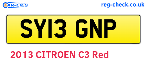SY13GNP are the vehicle registration plates.