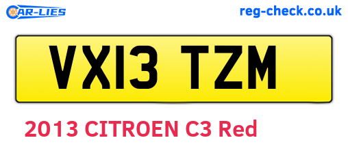 VX13TZM are the vehicle registration plates.