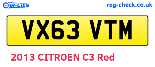 VX63VTM are the vehicle registration plates.