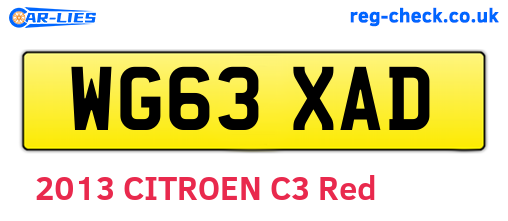 WG63XAD are the vehicle registration plates.