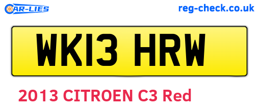 WK13HRW are the vehicle registration plates.