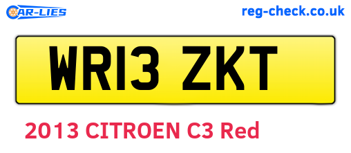 WR13ZKT are the vehicle registration plates.