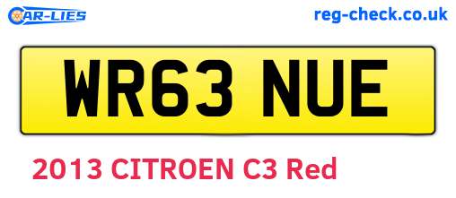 WR63NUE are the vehicle registration plates.