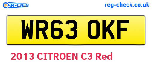 WR63OKF are the vehicle registration plates.