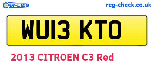 WU13KTO are the vehicle registration plates.