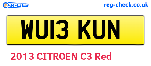 WU13KUN are the vehicle registration plates.