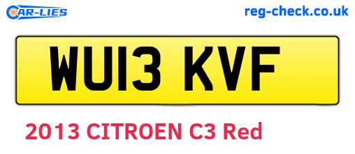 WU13KVF are the vehicle registration plates.