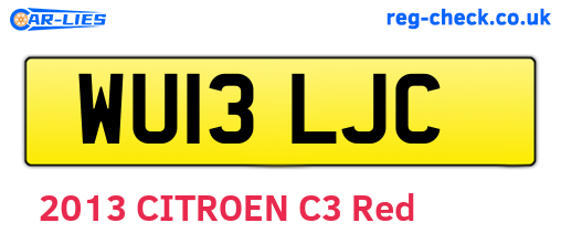 WU13LJC are the vehicle registration plates.