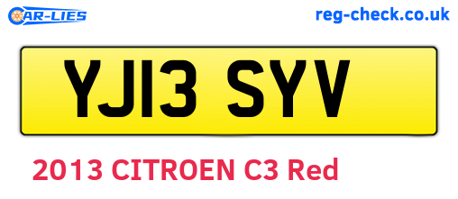 YJ13SYV are the vehicle registration plates.