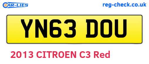 YN63DOU are the vehicle registration plates.
