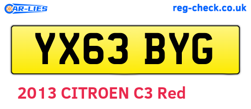 YX63BYG are the vehicle registration plates.