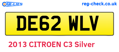 DE62WLV are the vehicle registration plates.