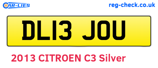 DL13JOU are the vehicle registration plates.