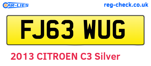 FJ63WUG are the vehicle registration plates.