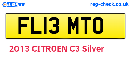 FL13MTO are the vehicle registration plates.