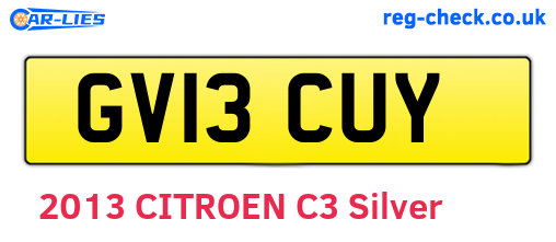 GV13CUY are the vehicle registration plates.