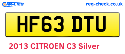 HF63DTU are the vehicle registration plates.