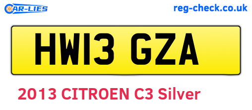 HW13GZA are the vehicle registration plates.