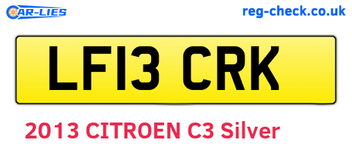 LF13CRK are the vehicle registration plates.