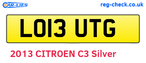 LO13UTG are the vehicle registration plates.