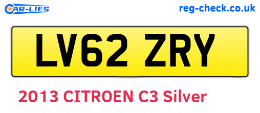 LV62ZRY are the vehicle registration plates.