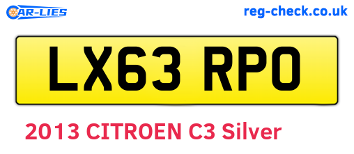 LX63RPO are the vehicle registration plates.