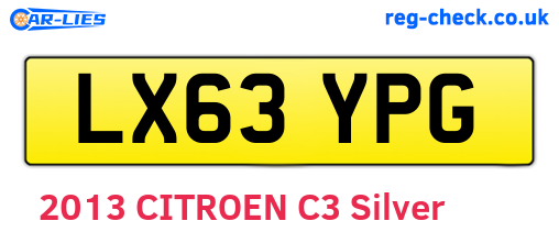 LX63YPG are the vehicle registration plates.
