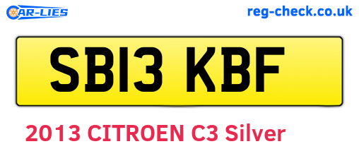 SB13KBF are the vehicle registration plates.