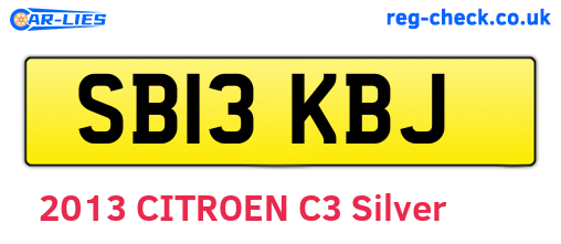 SB13KBJ are the vehicle registration plates.