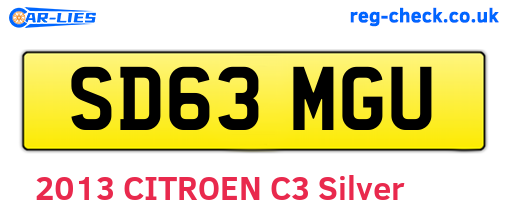 SD63MGU are the vehicle registration plates.