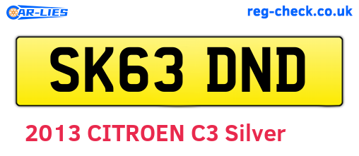 SK63DND are the vehicle registration plates.