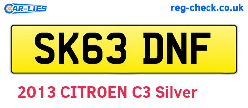SK63DNF are the vehicle registration plates.