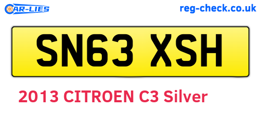 SN63XSH are the vehicle registration plates.