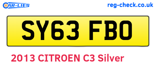 SY63FBO are the vehicle registration plates.