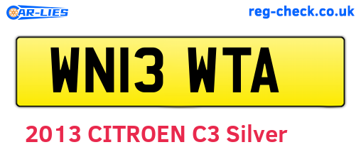 WN13WTA are the vehicle registration plates.