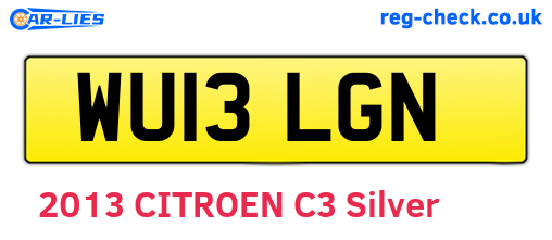 WU13LGN are the vehicle registration plates.