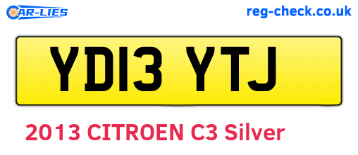YD13YTJ are the vehicle registration plates.