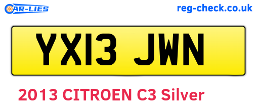 YX13JWN are the vehicle registration plates.