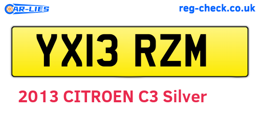 YX13RZM are the vehicle registration plates.