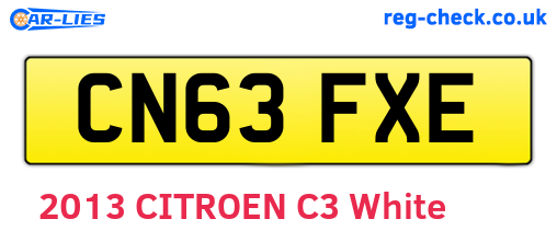 CN63FXE are the vehicle registration plates.