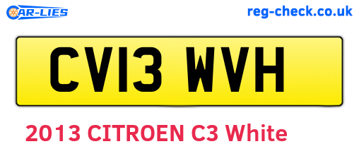 CV13WVH are the vehicle registration plates.