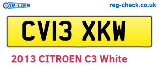 CV13XKW are the vehicle registration plates.