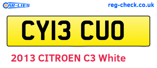 CY13CUO are the vehicle registration plates.