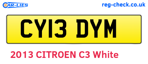 CY13DYM are the vehicle registration plates.