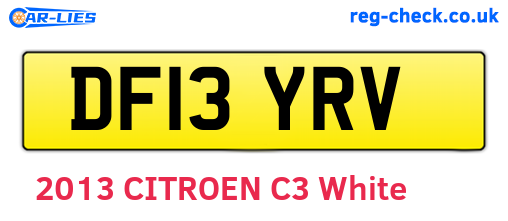 DF13YRV are the vehicle registration plates.