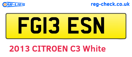 FG13ESN are the vehicle registration plates.