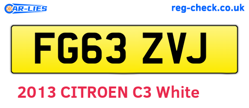 FG63ZVJ are the vehicle registration plates.