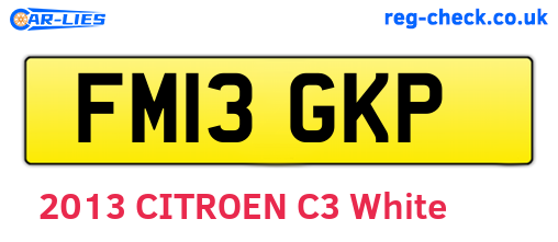 FM13GKP are the vehicle registration plates.