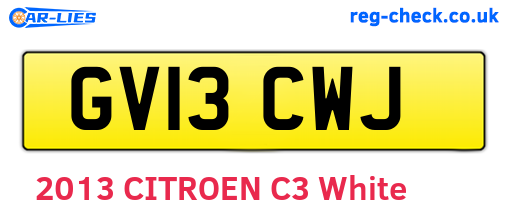 GV13CWJ are the vehicle registration plates.